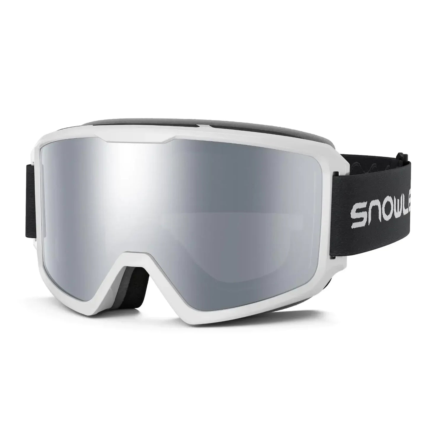 White and black snow goggles with reflective lens, outdoor adventure gear from Hacksoutdoors