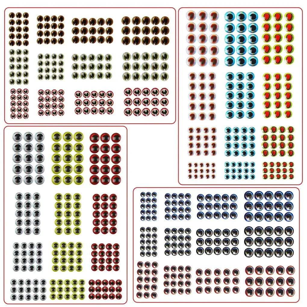 Assorted colorful fishing lure eyes stickers for outdoor gear, camping, and survival kits