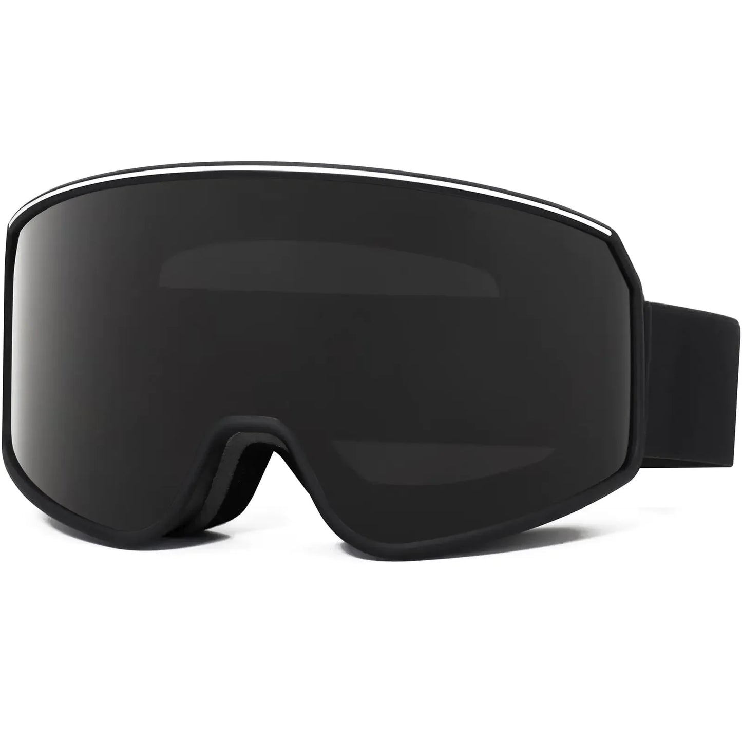 Sleek black outdoor adventure goggles with wide lens for camping, hiking, and survival gear