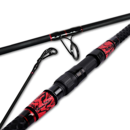 Fiblink Graphite Surf Spinner Rod (15ft Red, 3 Pieces)