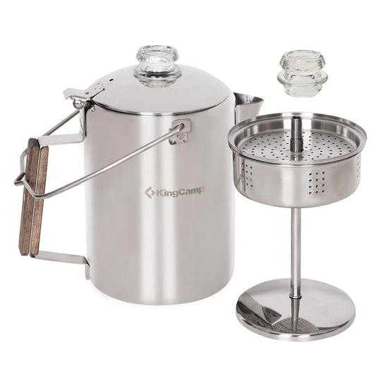 KingCamp Stainless Steel Campfire Percolator 9-Cup