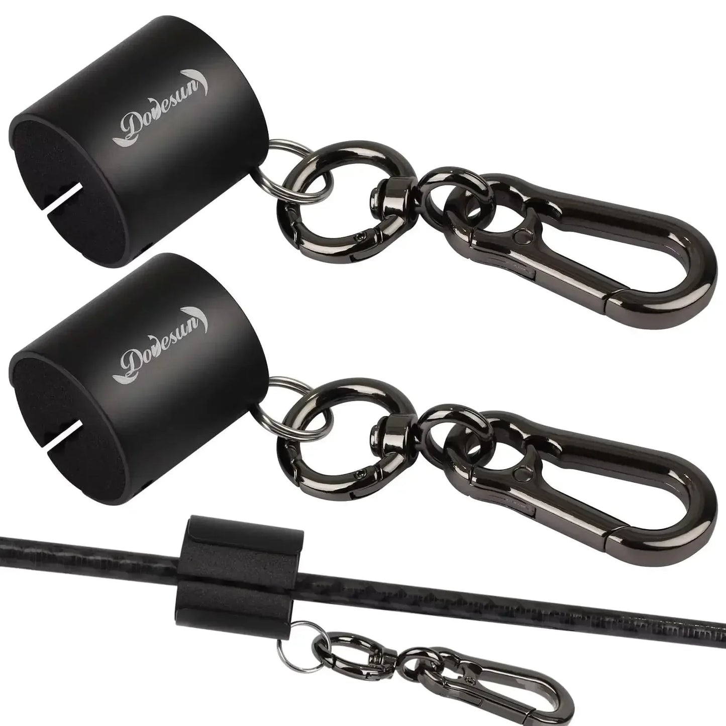 Dovesun fishing rod holder clips with metal carabiner, camping gear accessory for outdoor use