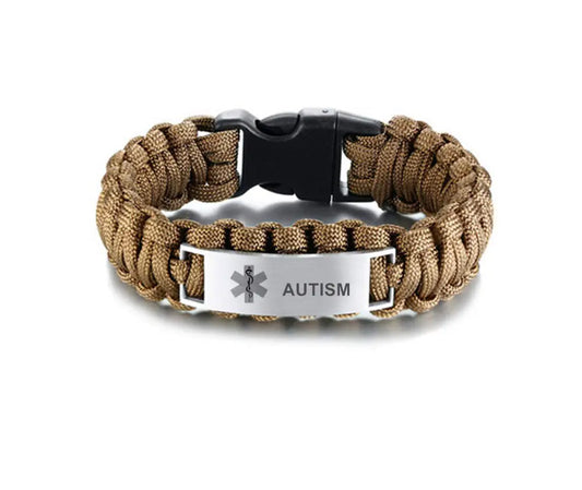 LF Men's SOS Medical Alert Stainless Steel Paracord Bracelet