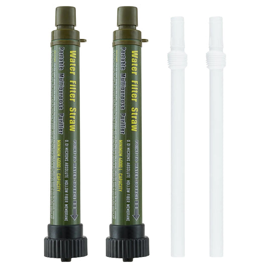 Portable Water Purifier Straw 2-Pack for Outdoor Survival