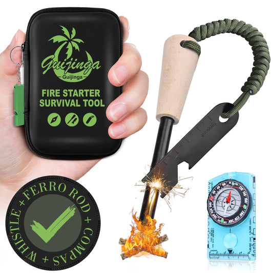 All-Weather Fire Starter Kit with Survival Tools