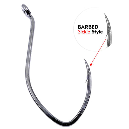 Maruto Sharp Sickle Fish Hooks - High Carbon Steel