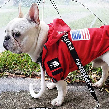 JizahPET Dog Raincoat Waterproof and Windproof Portable Dog Raincoat Dog Raincoat with HoodDog Face Dog Raincoatfor Small Medium and Large Dogs (Red X-Large)