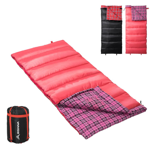 BISINNA Flannel Comfort Sleep Bag for Adult Campers