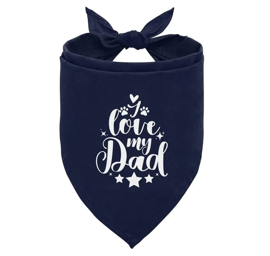 Dad's Best Friend Dog Bandana - Black Triangle Scarf for All Dogs