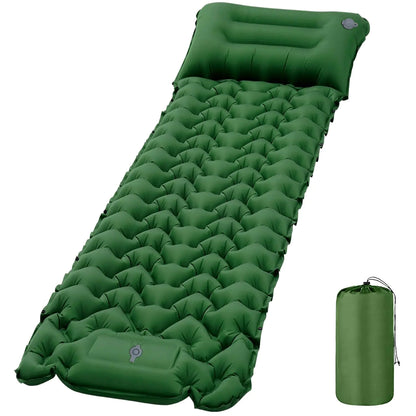 50D Ripstop Camp Mat: Inflatable & Waterproof with Built-in Pillow