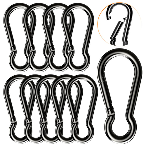 Carabiner Clip 2.75 inch Carabiner Clips Heavy Duty 10 pack small Carabiner Heavy Duty Rope Connector for Keys Swing Set Camping Fishing Hiking Traveling