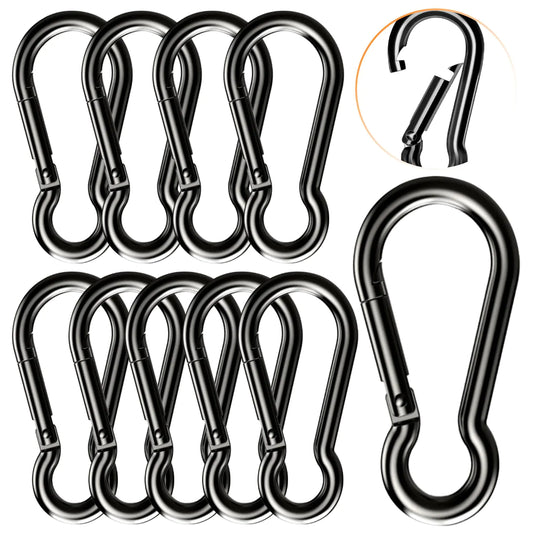Carabiner Clip 2.75 inch Carabiner Clips Heavy Duty 10 pack small Carabiner Heavy Duty Rope Connector for Keys Swing Set Camping Fishing Hiking Traveling