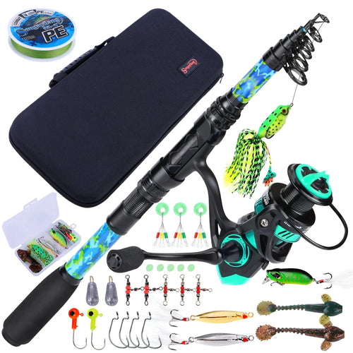 Sougayilang Travel Fishing Combo Kit with Telescopic Rod