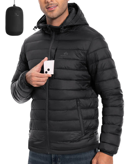 Men's Hooded Puffer Lite Jacket - Insulated & Packable