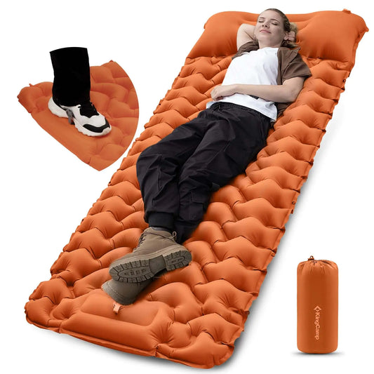 KingCamp Quick-Inflate Camping Mattress with Pillow