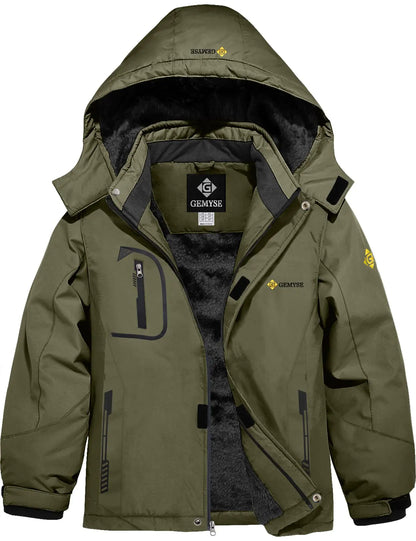 GEMYSE Boys All-Season Ski Jacket - Waterproof & Fleece-Lined