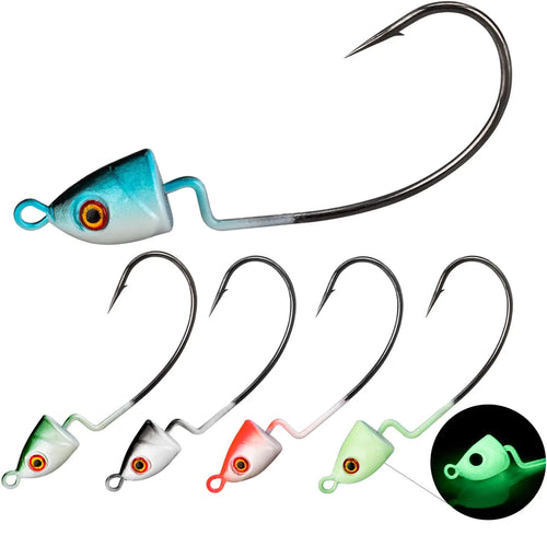 THKFISH Bass Jig Heads - 1/5oz Swimbait Hooks 10pcs