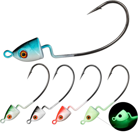 THKFISH Bass Jig Heads - 1/5oz Swimbait Hooks 10pcs