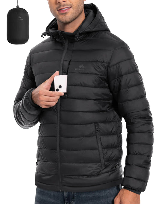 Men's Hooded Puffer Lite Jacket - Insulated & Packable