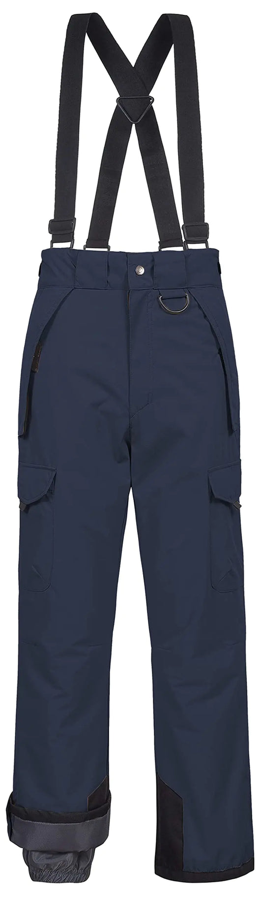 CREATMO US Men's Insulated Snowboard Bibs - Navy Blue Small